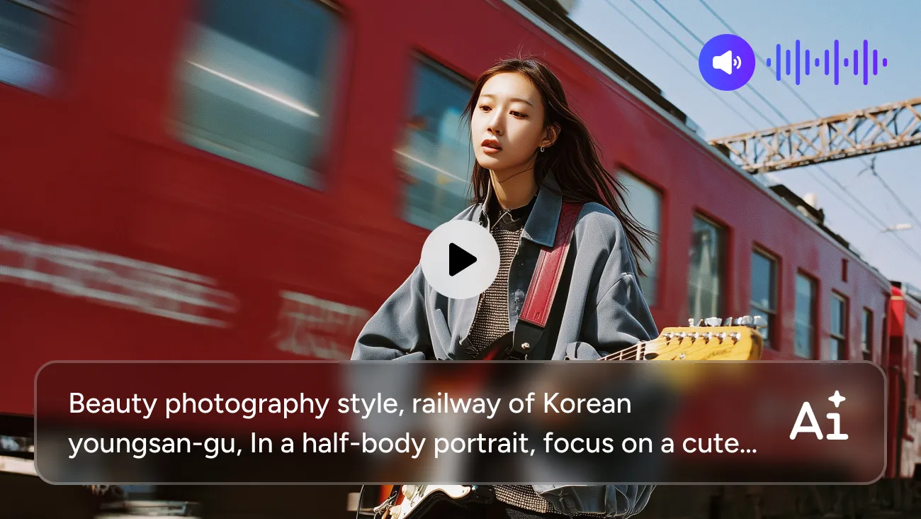 un video que muestra a una chica tocando la guitarra creado en el generador de video seedance